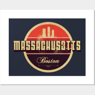 Massachusetts Vintage Sign Posters and Art